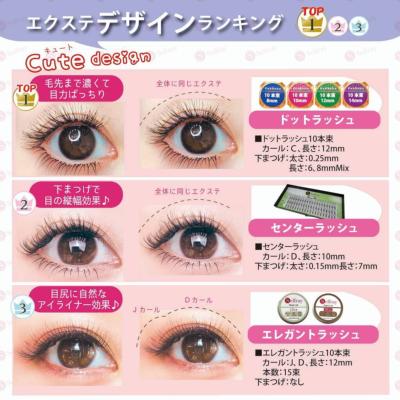 Selfray】ドットラッシュ Cカール 太さ0.10mm 10本束 マツエク