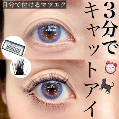 ゆかりん セルフつけまつげ Cカール５本束　10ミリ20箱 セルフマツエク 20本束 Jカール 0.07mm クラシックラッシュ 大容量