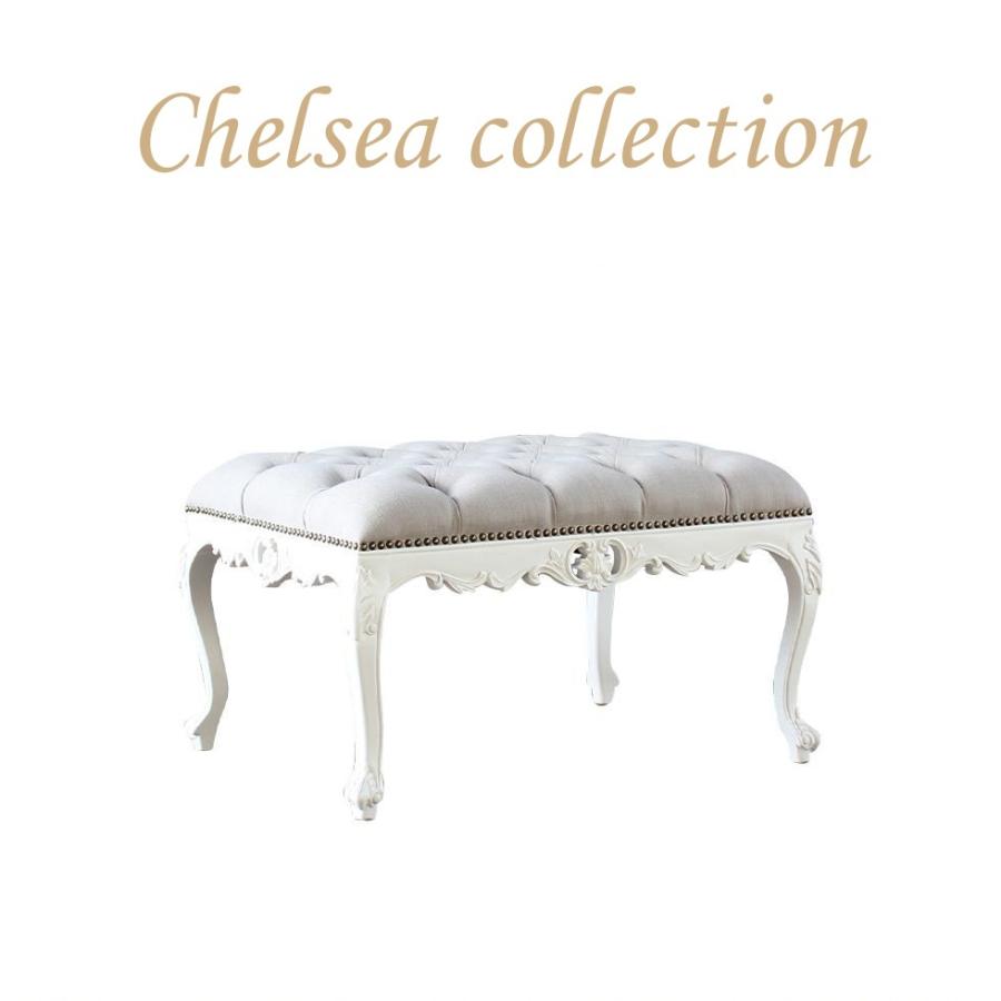 猫脚 アンティーク オットマン チェア スツール 姫家具 ロココ調 猫脚