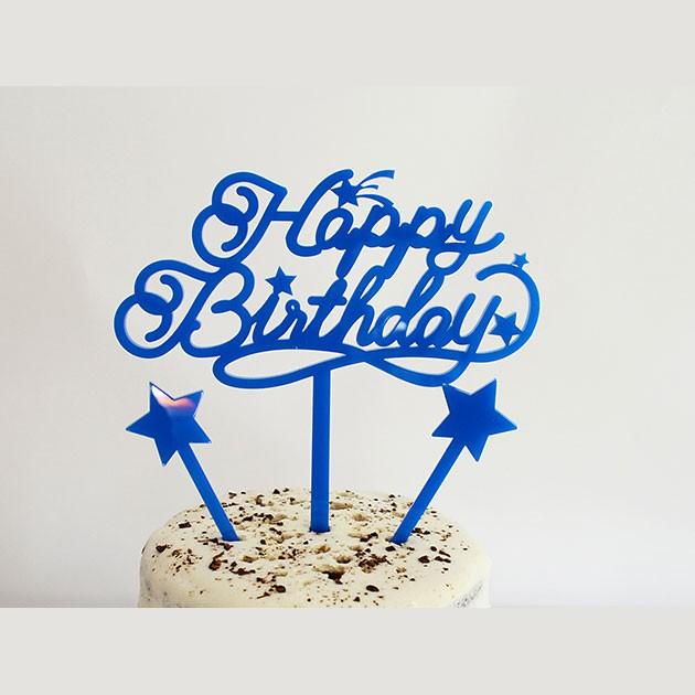 Happy Birthday Pop マリンブルー ケーキトッパー スタースティック 誕生日パーティー バースデーケーキ 誕生日会 デコレーション Dd Chelseachips チェルシーチップス 通販 Yahoo ショッピング