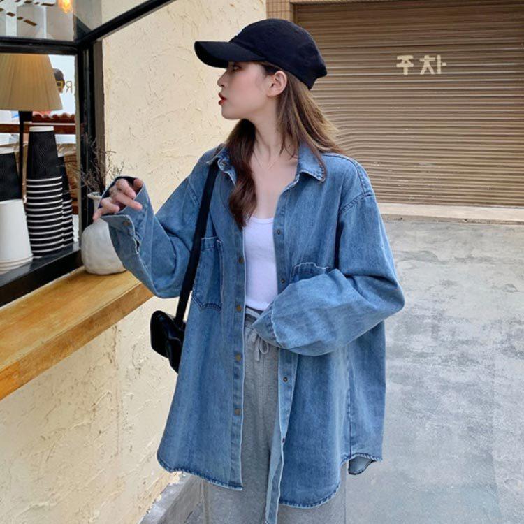 送料無料 メンズライク デニムシャツ オーバーサイズ 長袖 デニム カジュアルシャツ レディース ゆったり トップス オーバーサイズ ライトアウター Edra458 Chemistry 通販 Yahoo ショッピング