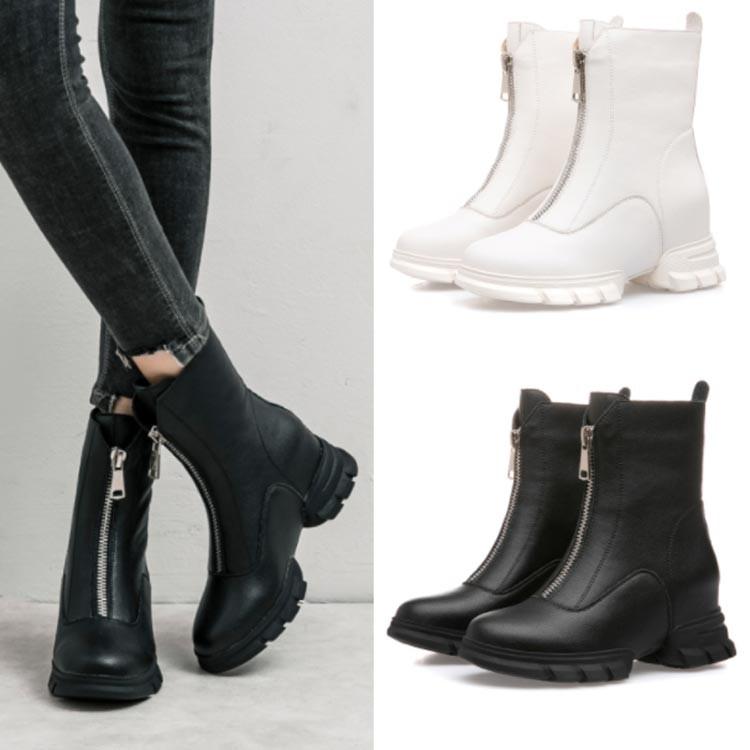 本革ショートブーツ ショートブーツ レディース 本革 ブーツ シークレットブーツ インヒール ブーツ 履きやすい ブーツ ショートブーツ ファスナー付 Laki1434 Chemistry 通販 Yahoo ショッピング