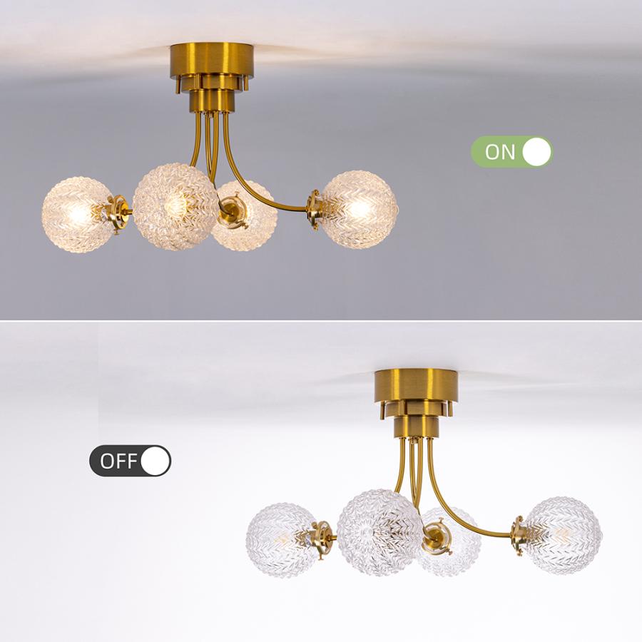 シーリングライト おしゃれ 4灯 LED 北欧 真鍮 ガラス リビング シーリングライト おしゃれ 4灯 LED 北欧 真鍮 ガラス リビング