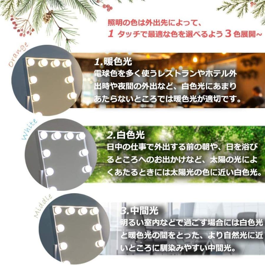 Chende 女優ミラー 40 30cm Led付き 三色調光 無段階調光 ホワイト 角度調節 シンプル おしゃれ ドレッサー ハリウッドミラー Y 4030 White Jp Chende 通販 Yahoo ショッピング