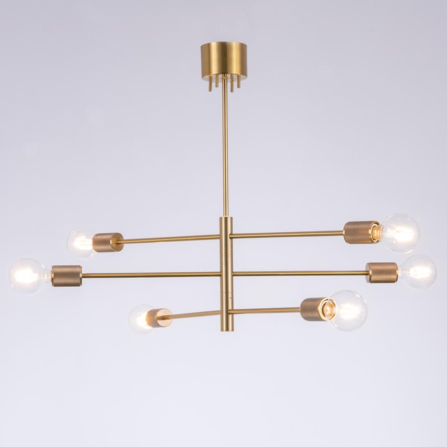 シーリングライト おしゃれ 真鍮 アームが動く 6灯 LED 北欧 モダン