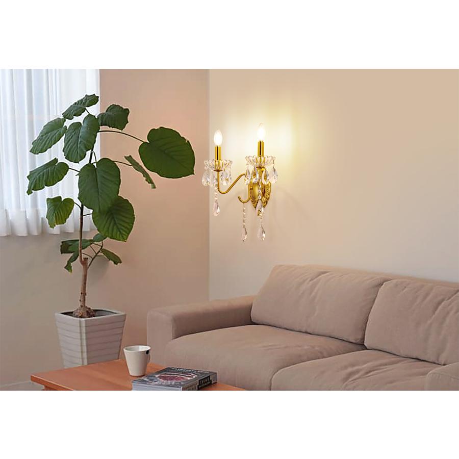 ウォールライト シャンデリア シングルキャンドル おしゃれ 2灯