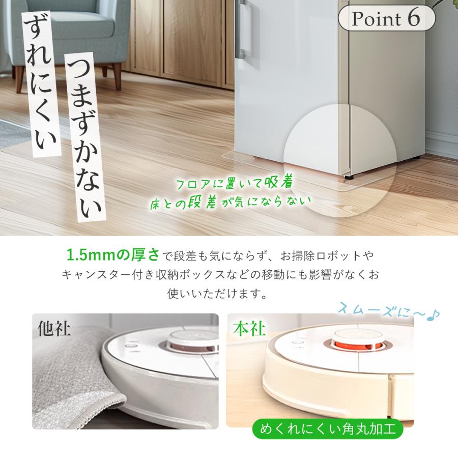 冷蔵庫マット 透明 防カビ 冷蔵庫下 マット 下敷き クリア 凹み/傷防止 