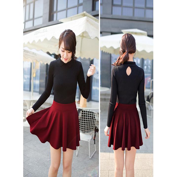 セール中　超目玉　全13色レディースシンブル　フレアミニスカート　ウエストゴムフレアスカート 膝丈 |  | 19