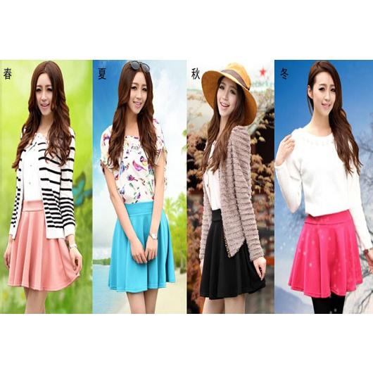 セール中　超目玉　全13色レディースシンブル　フレアミニスカート　ウエストゴムフレアスカート 膝丈 |  | 13