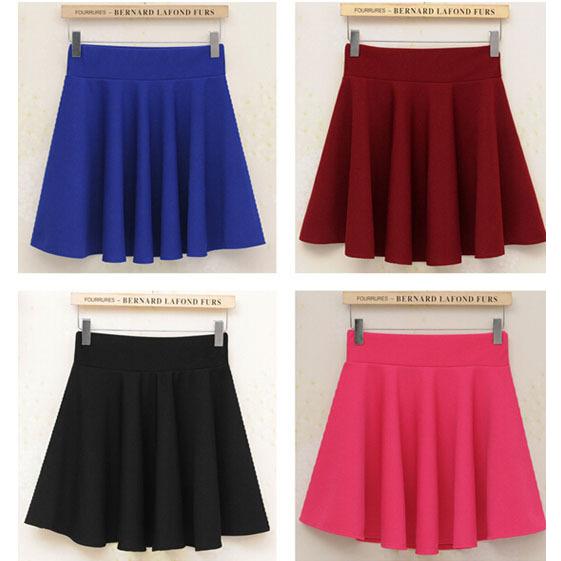 セール中　超目玉　全13色レディースシンブル　フレアミニスカート　ウエストゴムフレアスカート 膝丈 |  | 11