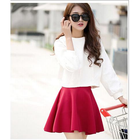 セール中　超目玉　全13色レディースシンブル　フレアミニスカート　ウエストゴムフレアスカート 膝丈 |  | 08