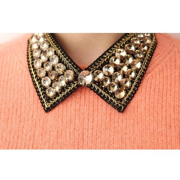 つけ襟 角襟 ビジュー キラキラ 衿 ブラウス : キンコウヤ - 通販