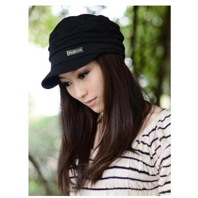帽子　キャスケット　紫外線対策　ブラック　レディース　M