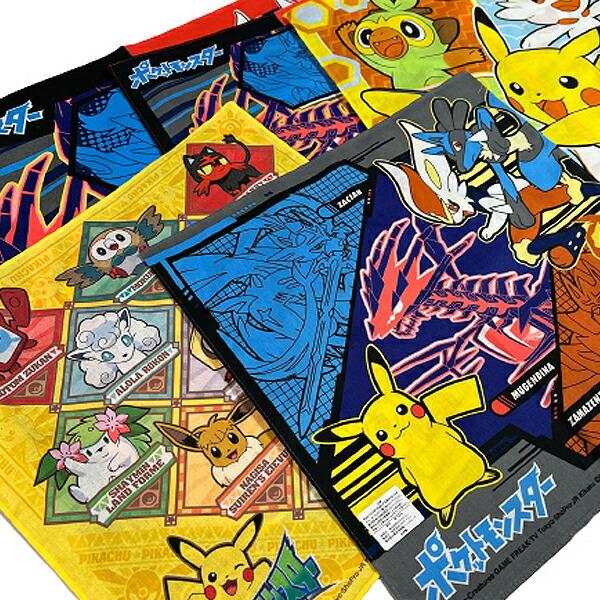 ポケモン　ハンカチ　8枚　ネームプレート　９点セット Pokemon（ポケモン） 8枚セット ハンカチ クロス 色柄おまかせ 8枚組