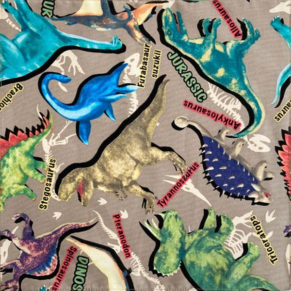 恐竜 ダイナソー ベージュ ３点セット ザウルス ハンカチ 巾着 ランチクロス ナフキン ３個組 男の子 女の子 キッズ グッズ 人気 サウルス 給食袋 人気