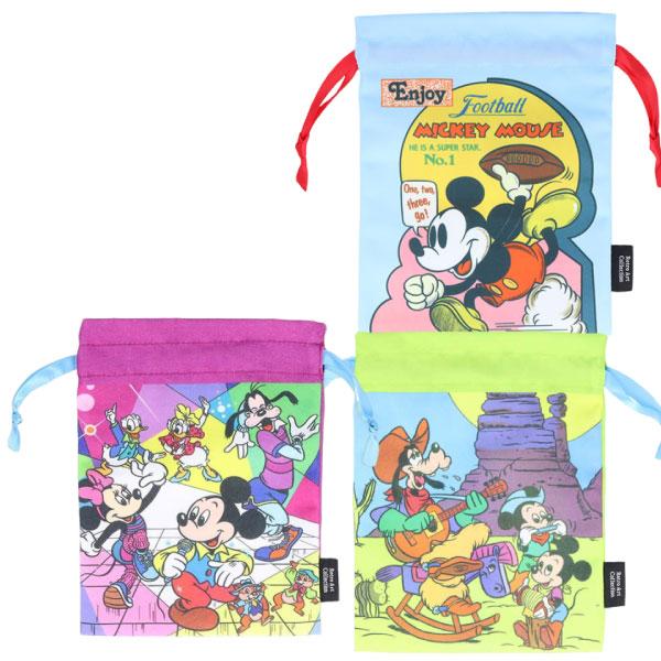 Disney（ディズニー） 巾着 3枚セット ミッキーマウス レトロ