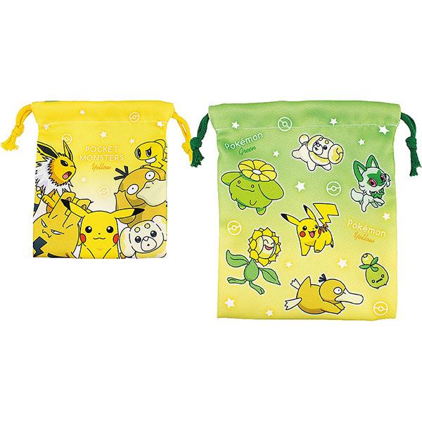 Pokemon（ポケモン） 巾着 大小2枚セット レッド パープル ブルー