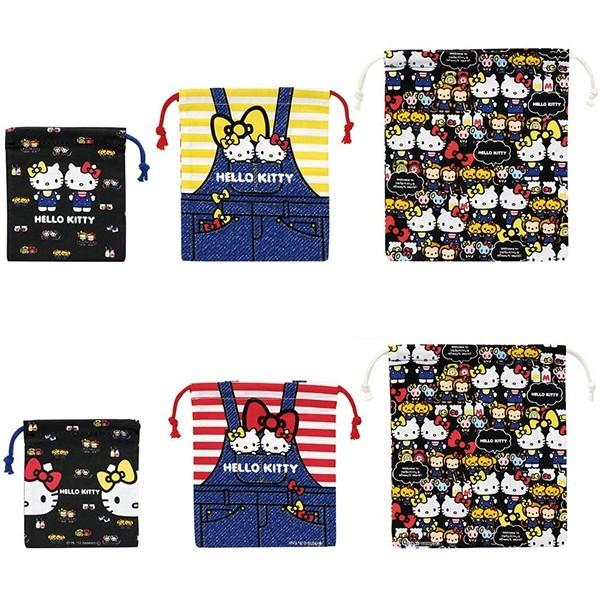 ハローキティ 巾着袋 おしゃれ セット かわいい デニム サンリオ KB3S