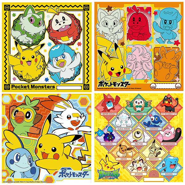 ポケモンのハンカチ、ポーチ、シールセット（ポケモンカフェ）