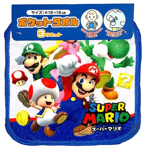 任天堂（Nintendo） ミニタオル マリオ 3枚セット 822290 ポケット