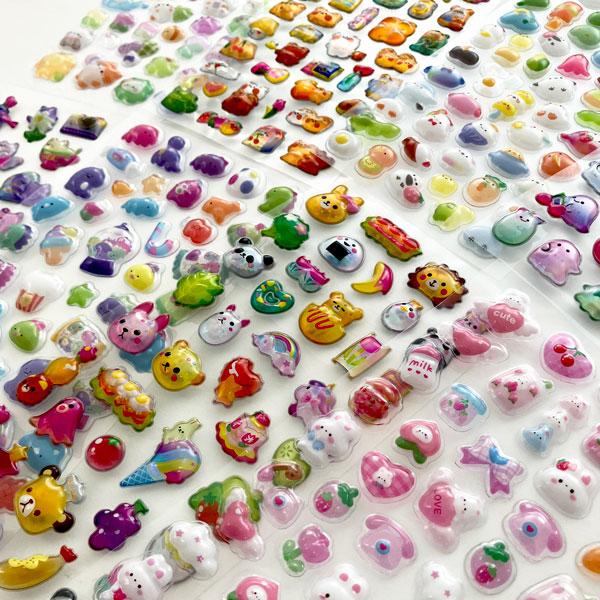 シール 4枚セット おまかせ 3D 立体シール シール交換 かわいい ノン