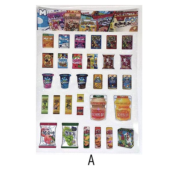 【未使用】シール ステッカー まとめ売り 11枚セット おもしろシール 防水 シール交換 かわいい食品パッケージの漫画の