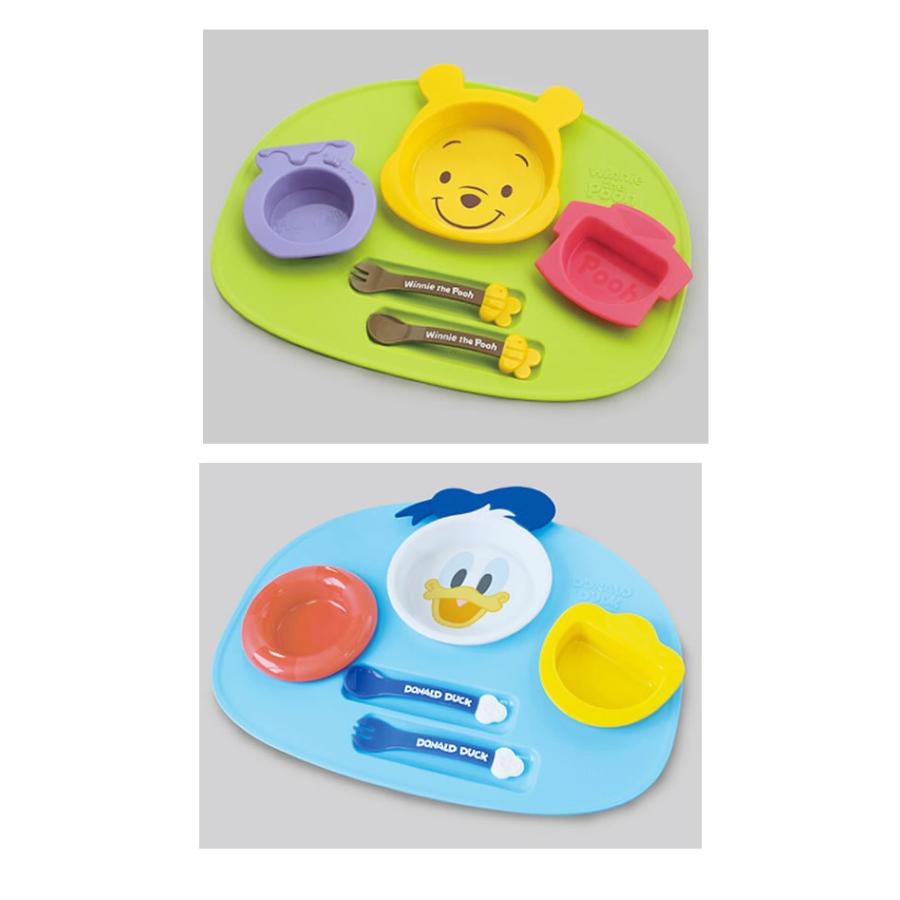 日本製 アイコン ランチプレート 高額売筋 5点セット ミッキー ミニー プーさん ドナルド 食器セット 離乳 ベビー用 赤ちゃん用 ディズニー 女の子用 男の子用 子供用