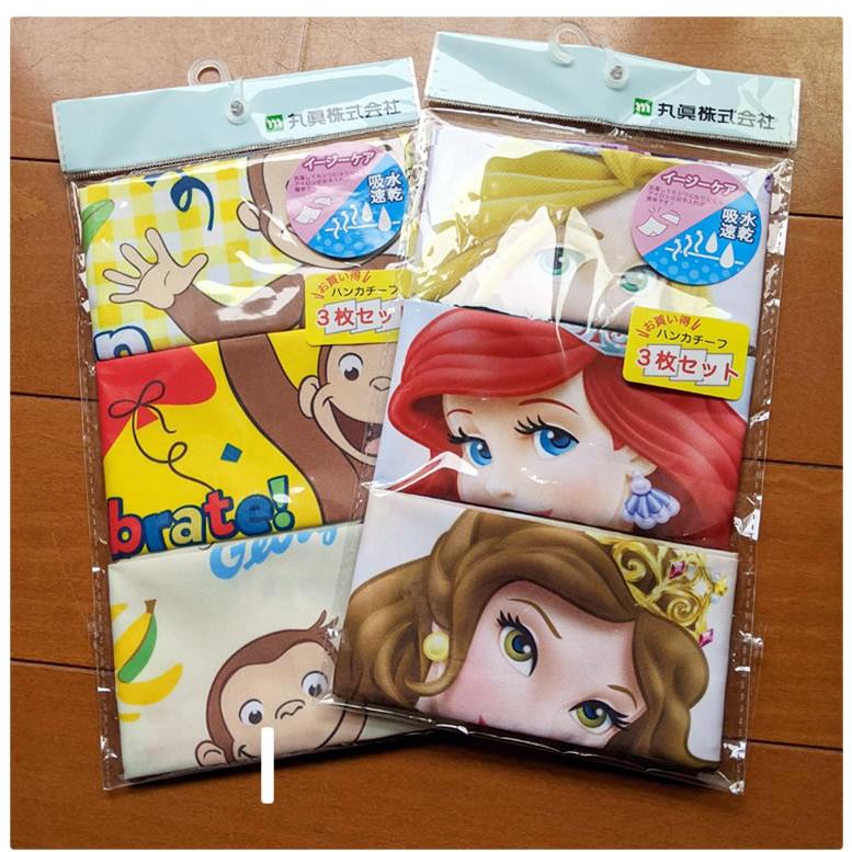 Disney（ディズニー） プリンセス 大判 ハンカチ 3枚組 30cm×30cm