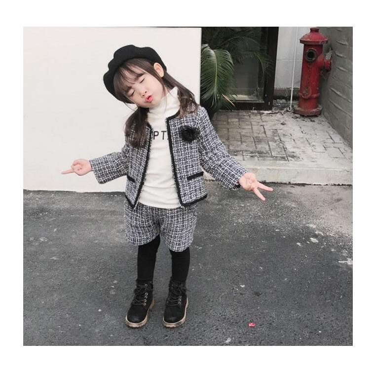 フォーマル 子供 コサージュ ブラックチェック アンサンブル 女の子 スーツ 入園式 入学式 卒園式 卒業式 結婚式 発表会 上下セット 90cm 100cm 110cm 120cm 1 Nb0516ettz443 輸入ベビー キッズ服 Cherie 通販 Yahoo ショッピング