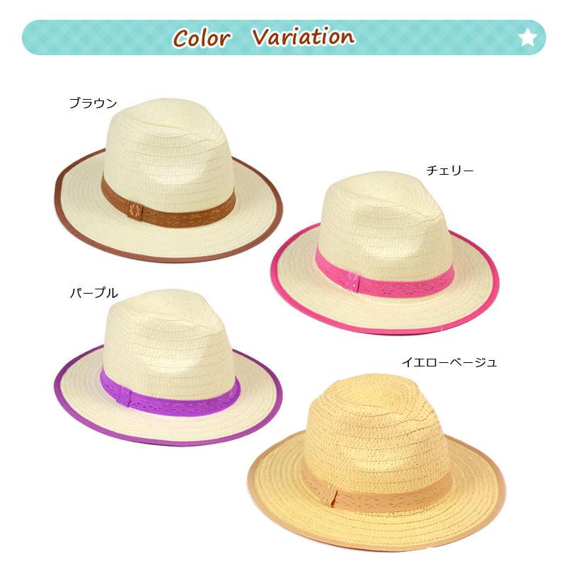 麦わら帽子 ストローハット 中折れハット キッズ 帽子 麦わら