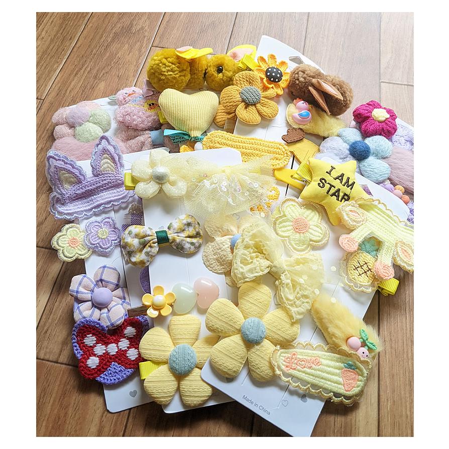 クリップ 子供 8点セット ふわふわ アクセサリーbox ベビー 髪飾り