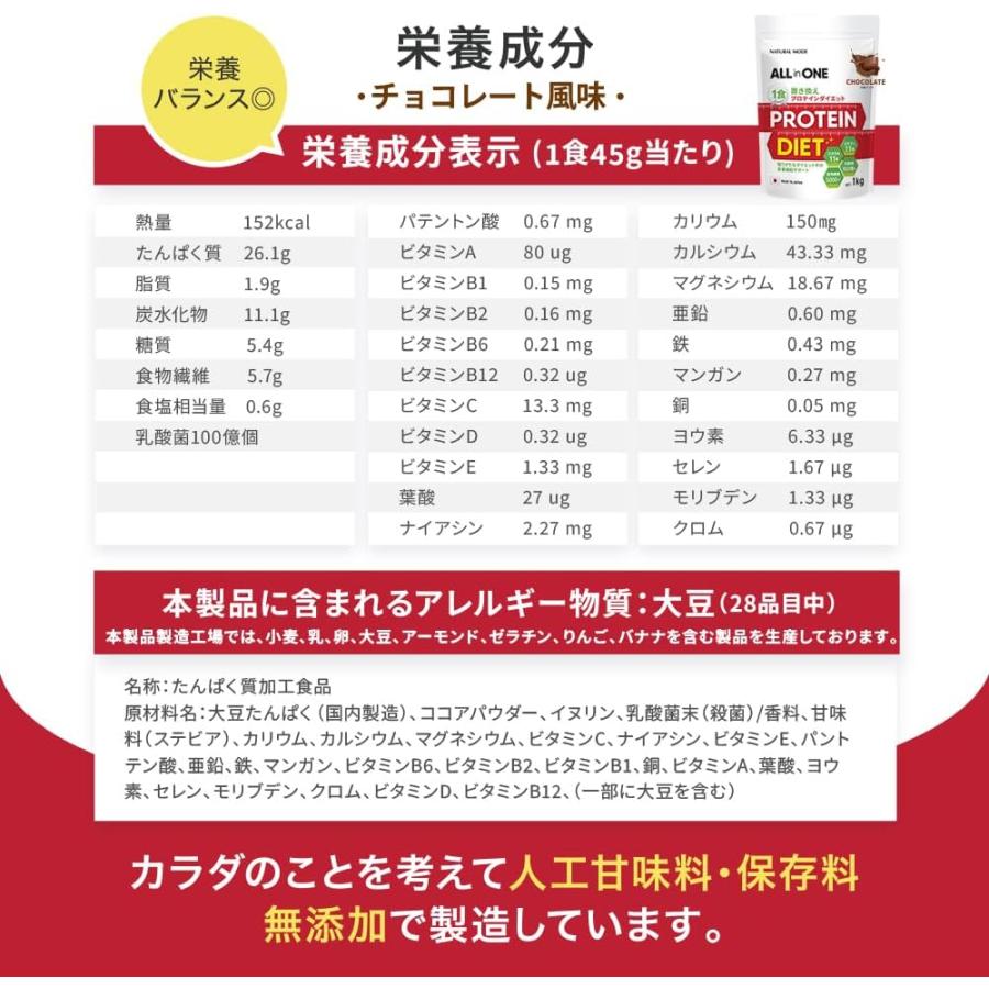NATURALMODE ダイエットプロテイン 1kg 人工甘味料不使用 置き換え