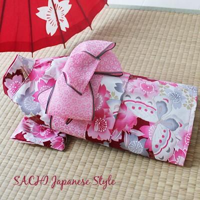 オーダーメイド犬服の夏用浴衣蝶さくらラメ金彩【夏ギフト