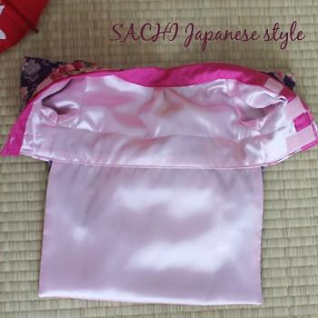 オーダーメイド犬服の着物花舞パープル舞妓帯（帯電防止加工裏地
