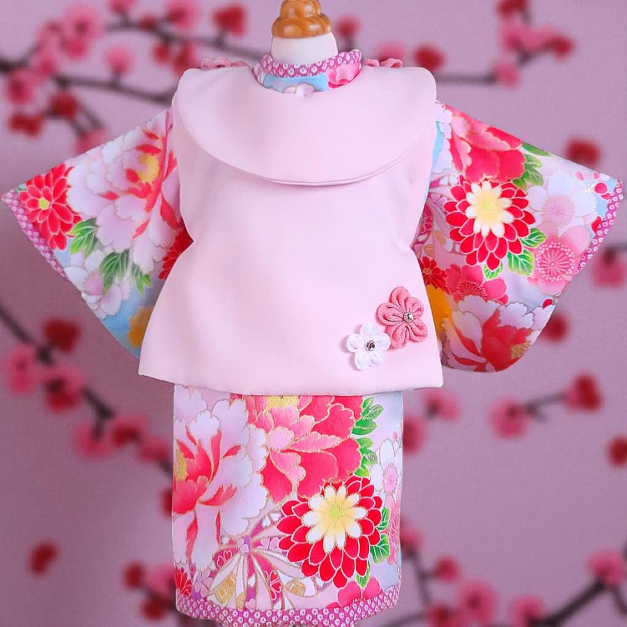 オーダーメイド犬服の着物ペットの着物ー被布コート花梨ピンク_10