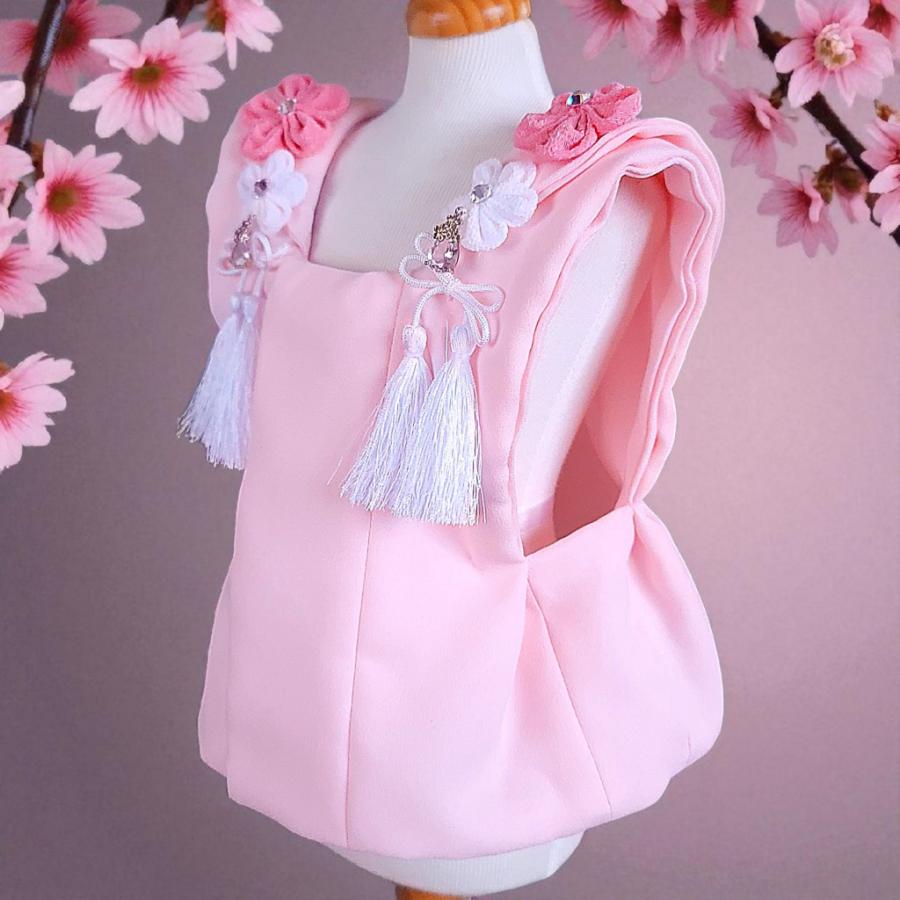 オーダーメイド犬服の着物ペットの着物ー被布コート花梨ピンク_4