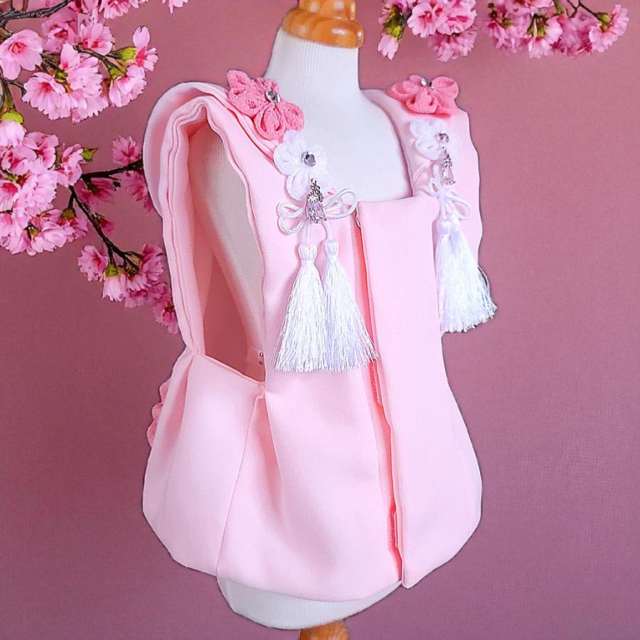 オーダーメイド犬服の着物ペットの着物ー被布コート花梨ピンク_5