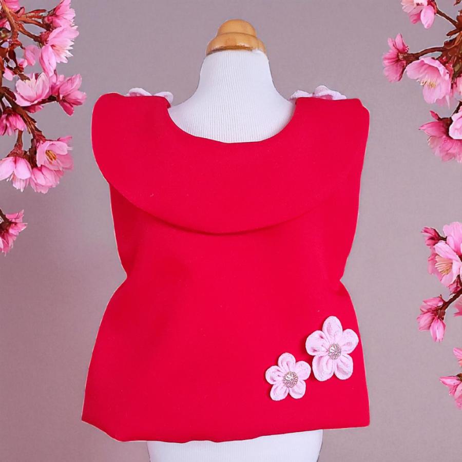 オーダーメイド犬服の着物ペットの着物ー被布コート花梨レッド |  | 01