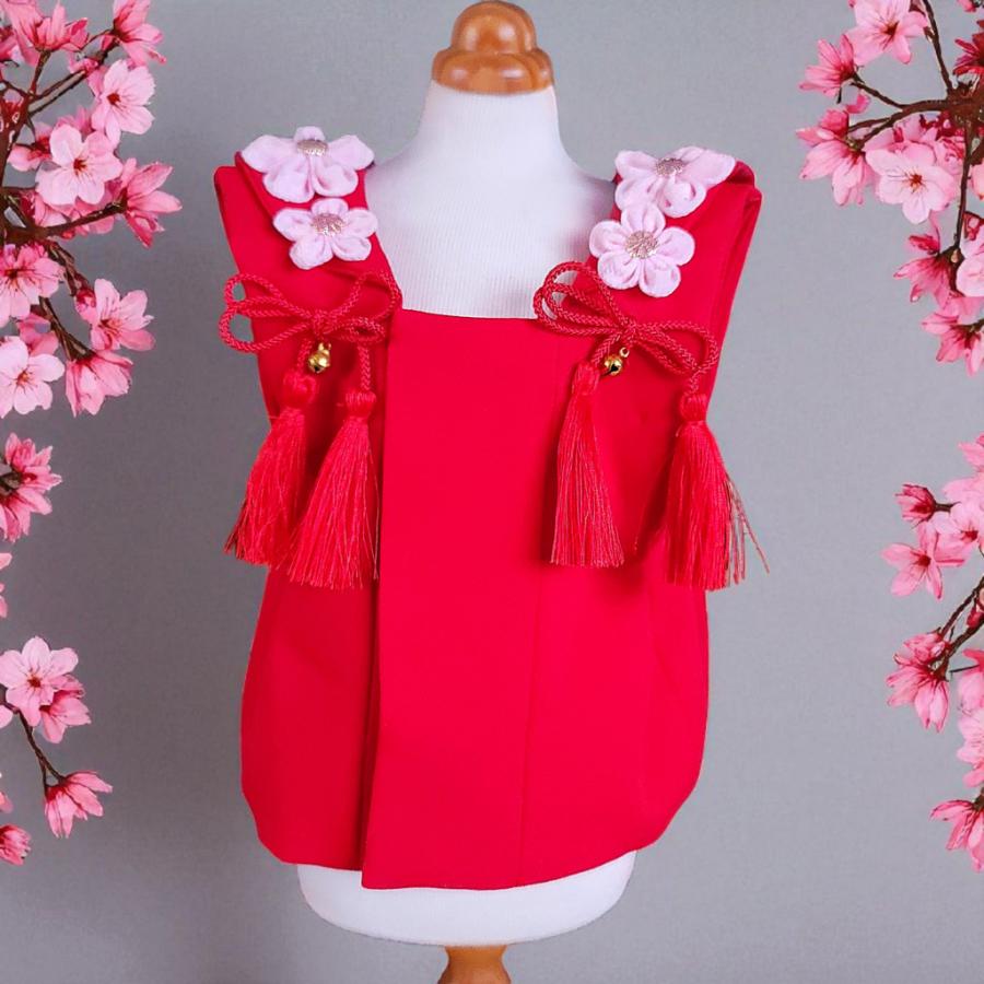 オーダーメイド犬服の着物ペットの着物ー被布コート花梨レッド |  | 02