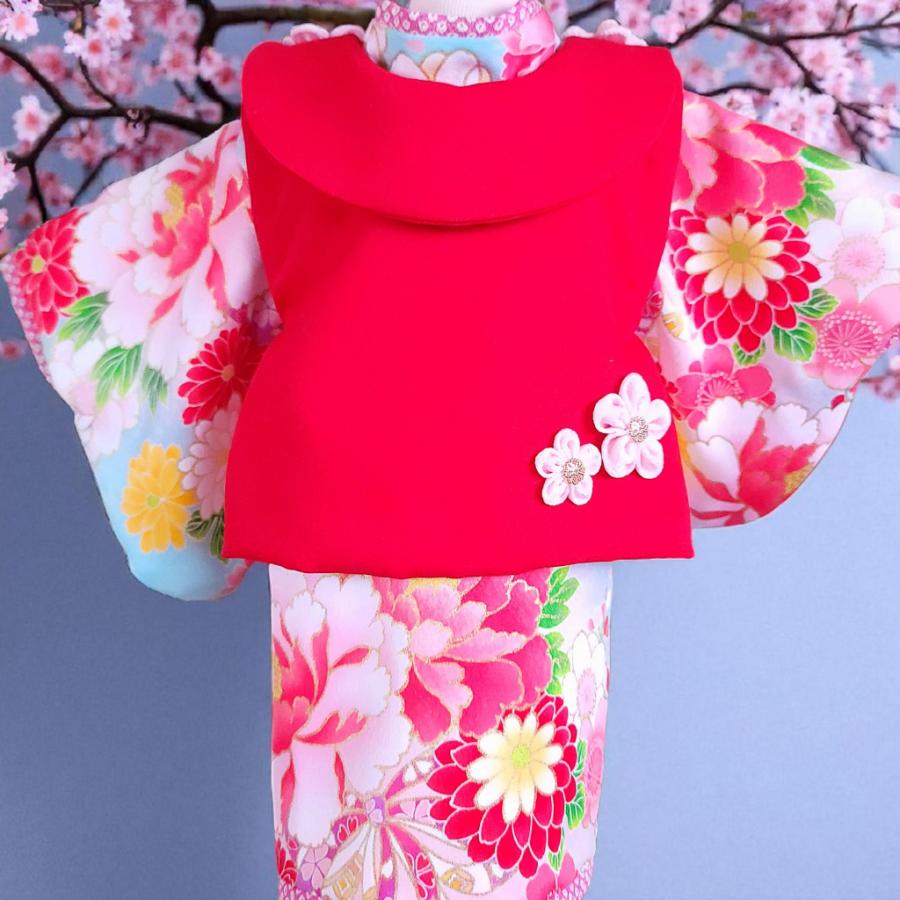 オーダーメイド犬服の着物ペットの着物ー被布コート花梨レッド |  | 08