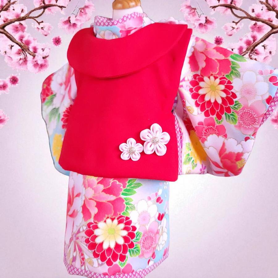 オーダーメイド犬服の着物ペットの着物ー被布コート花梨レッド |  | 09