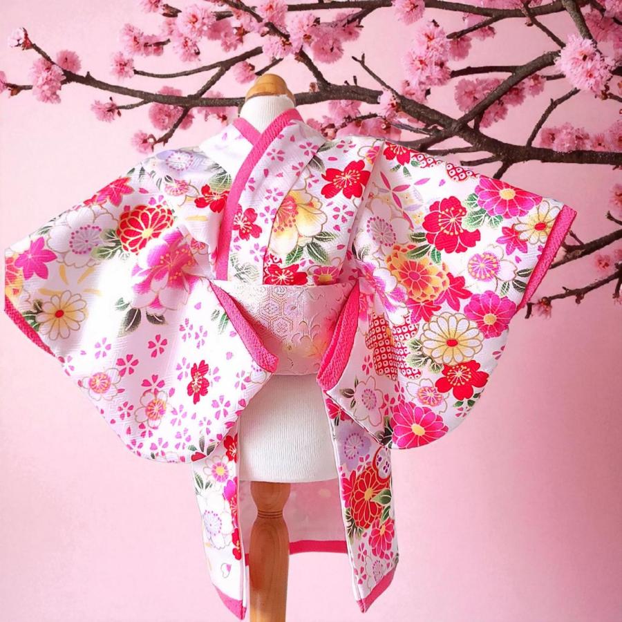 ペットの着物犬服の着物ー花咲く雅（みやび）ホワイト白〜桜花爛漫〜 |  | 10