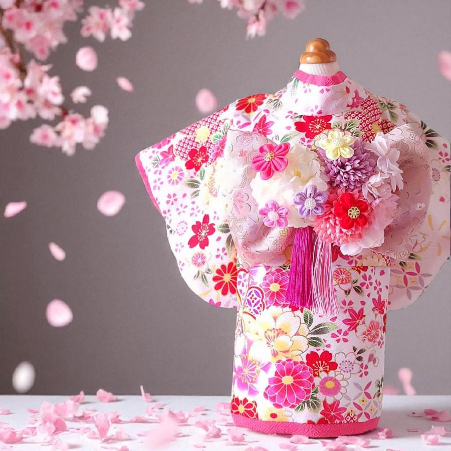 ペットの着物犬服の着物ー花咲く雅（みやび）ホワイト白〜桜花爛漫〜 |  | 17
