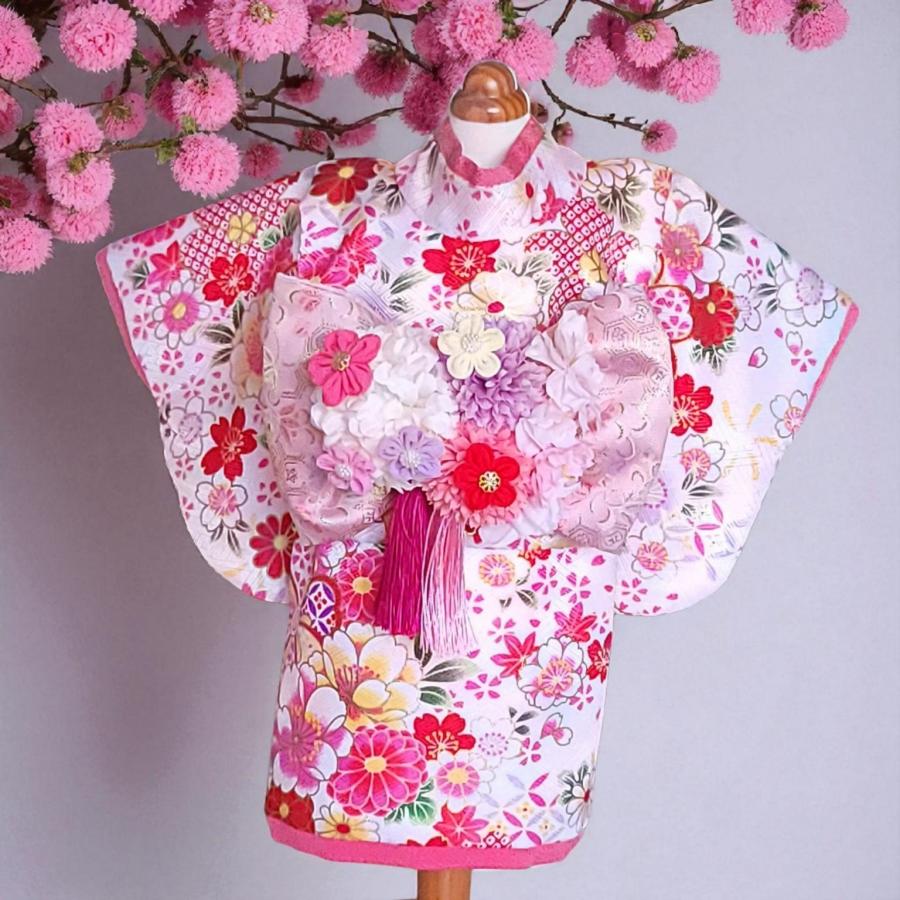 ペットの着物犬服の着物ー花咲く雅（みやび）ホワイト白〜桜花爛漫〜 |  | 01