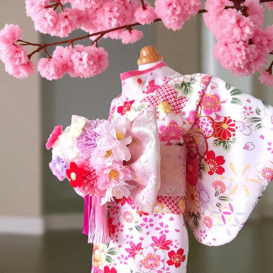 ペットの着物犬服の着物ー花咲く雅（みやび）ホワイト白〜桜花爛漫〜 |  | 09