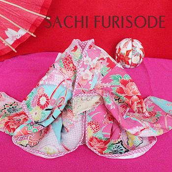 オーダーメイド犬服の着物花車絞り柄一越ちりめん大振袖 : オーダー