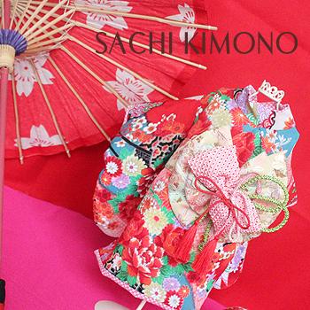 オーダーメイド犬服の着物花車絞り柄一越ちりめん着物レッド 28cm Mサイズ 首周り24 41cm