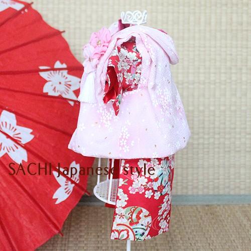 オーダーメイド犬服の着物被布コートちりめん桜ピンク : オーダー