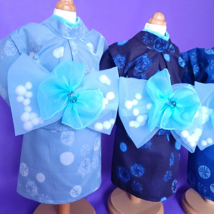 オーダーメイド犬服 ペットの浴衣 蒼天の波紋 犬の浴衣猫の浴衣