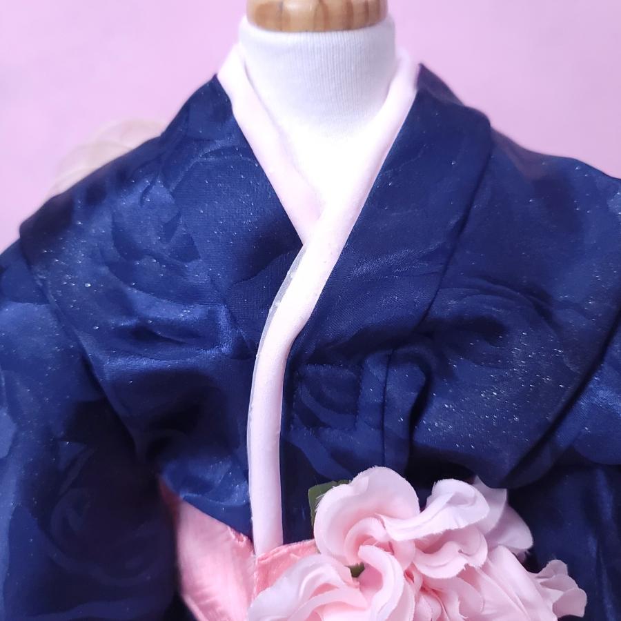 オーダーメイド数量限定犬服の着物大振袖ローズオーキッドー至極の美